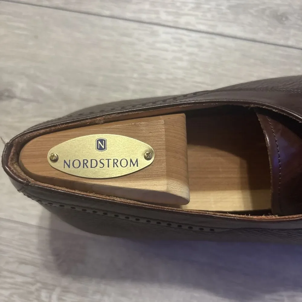 Mezlan Handmade Spain Dress Shoes Leather Brown Pre-Owned 10 W